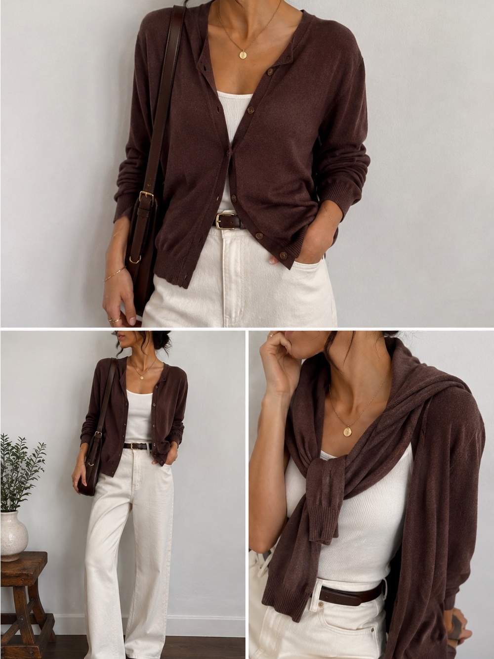 Woolrich Brown Cardigan Sweater Wool Blend Size L